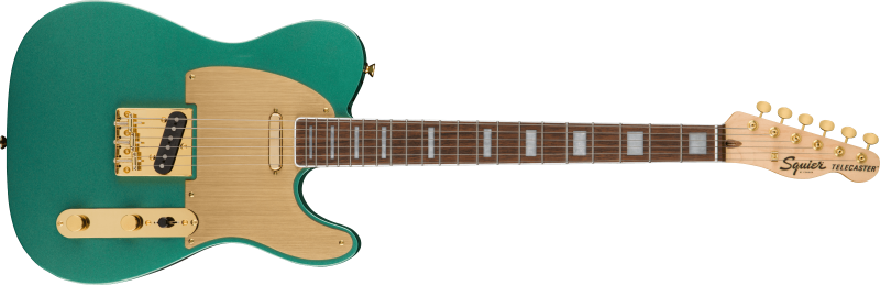 Fender Squier 40th Anniversary Telecaster®, Gold Edition, Laurel Fingerboard, Gold Anodized Pickguard, Sherwood Green Metallic