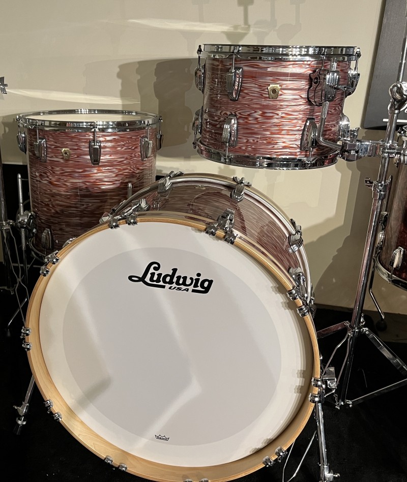 Ludwig Classic Maple FAB 22" Drum Kit 3 Piece Shell Set Vintage Pink Oyster