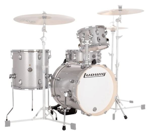 L5LC2797DIR - Ludwig Breakbeats 4-Piece Shell Pack – Silver Sparkle