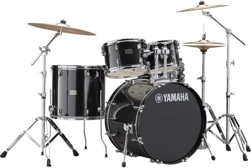 YAMAHA – RYDEEN 5 PIECE DRUM KIT IN EURO SIZES WITH HARDWARE & CYMBALS – BLACK GLITTER