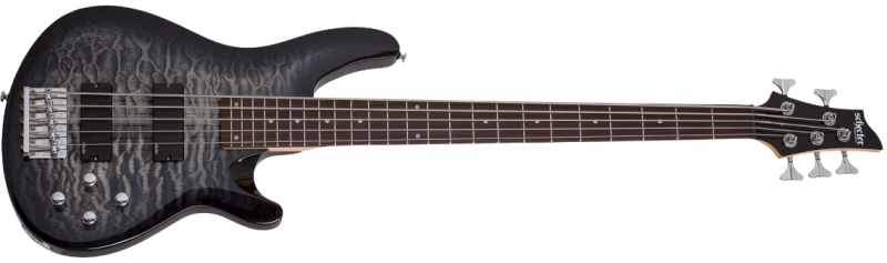 Schecter C-5 Plus Charcoal Burst 5 String Electric Bass Guitar