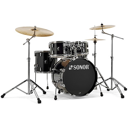 Sonor AQ1 Stage 5 Piece 22" Birch Drum Kit Set with Hardware - Piano Black