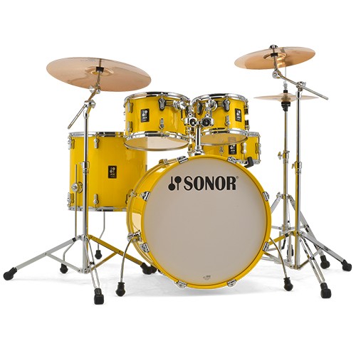 Sonor AQ1 Studio 5 Piece 20" Birch Drum Kit Set with Hardware - Yellow Gloss