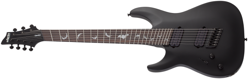 Schecter Damien-7 Multiscale Left Handed Satin Black