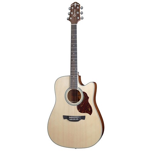 Crafter DE 6/N Dreadnought Cutaway Acoustic Electric Guitar with Hard Case
