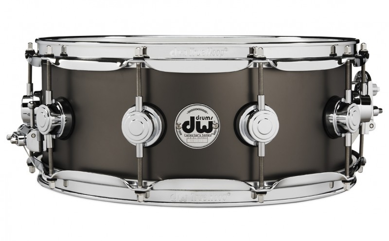 DW Collectors Satin Black over Brass 14x6.5” Snare Drum