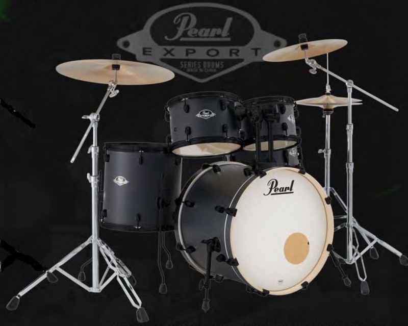 Pearl Export 22" Fusion Plus Drum Kit w/ HW834 Hardware - Graphite Slate - Black Hardware