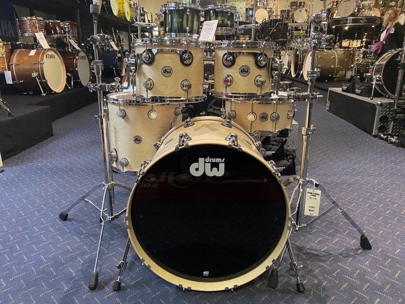 DW Collectors Series 5pce Drum Kit Shell Set Maple Satin Oil Finish - Natural
