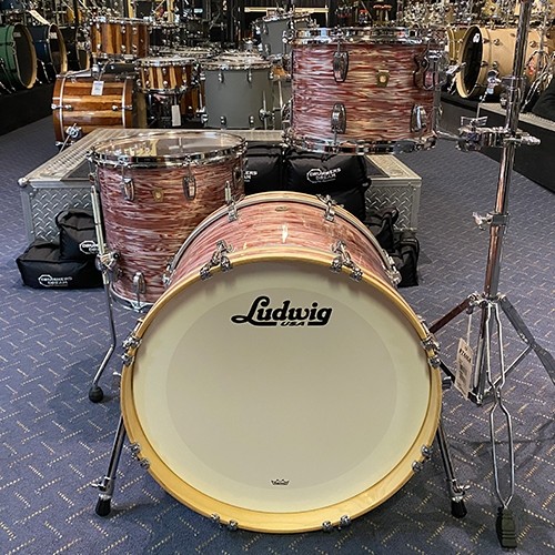 Ludwig Classic Maple DOWNBEAT 20" Drum Kit 3 Piece Shell Set - Vintage Pink Oyster