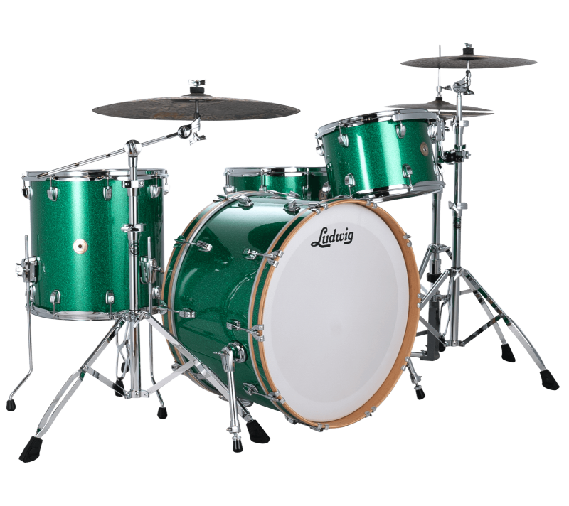 Ludwig Continental Fab22 - L5LCO5024GDIR - 4 Piece Shell Pack - Green Sparkle