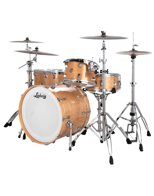 LUDWIG LCO50024NDIR CONTINENTAL 4 PIECE SHELL PACK - 22" CLASSIC - NATURAL MAPLE LACQUER