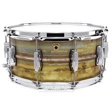 Ludwig Raw Brass Phonic LB464R 6.5x14" Raw Brass Shell with Imperial Lugs