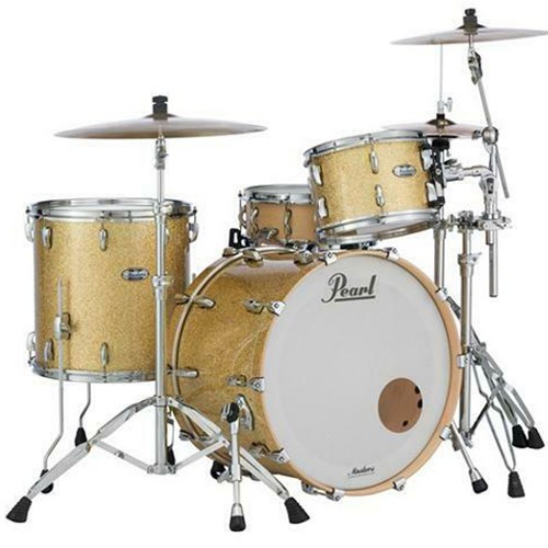 Pearl Masters Maple Complete 3 Piece Drum Kit 24" x 14" Shell Set - Bombay Gold Sparkle Finish