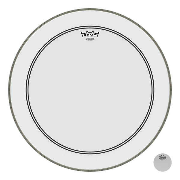 Remo P3-1220-C2 20" PS3 Powerstroke 3 Smooth White W/Impact Drum Head Skin