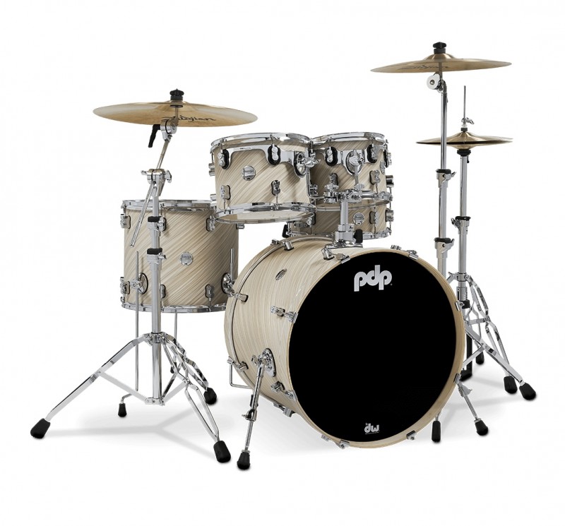 PDP Concept Maple Twisted Ivory 22" 5 piece drum kit with hardware!