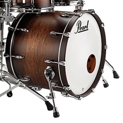 Pearl Wood / Fibreglass 22" x 14" Bass Drum - Satin Cocoa Burst