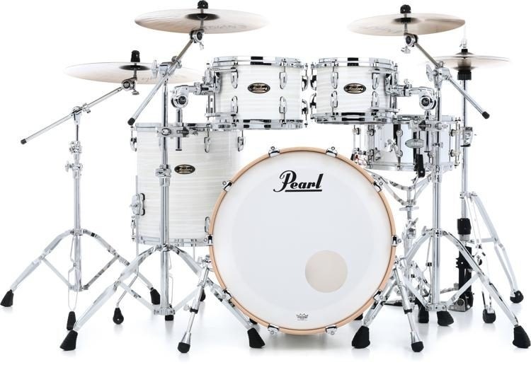 Pearl Masters Maple Gum 4 Piece Drum Kit Shell Set - Hand Painted Silver White Swirl