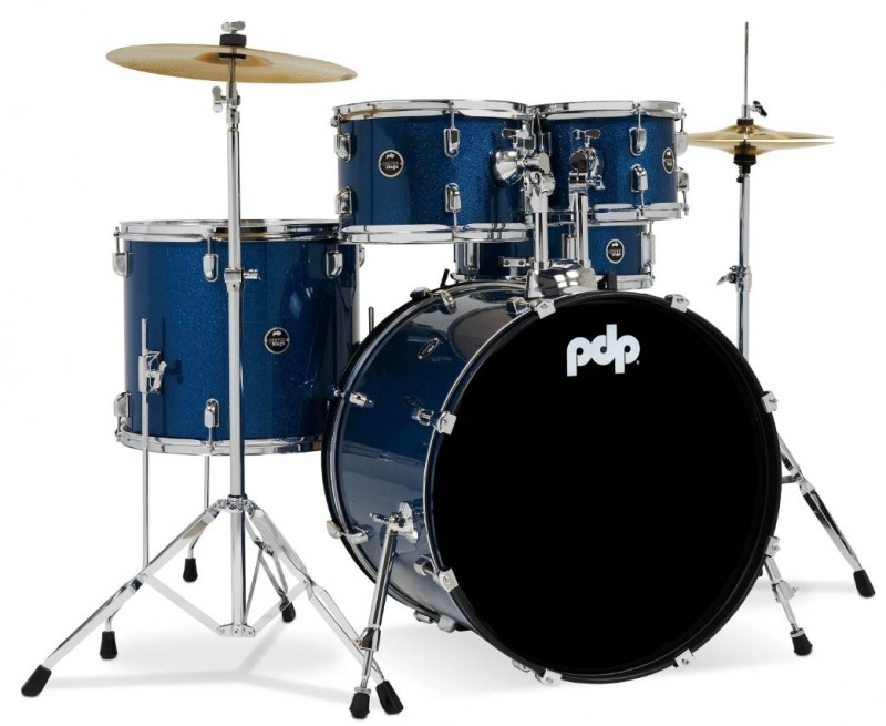PDP CENTERstage 5pce Drum Kit w/Hardware and Cymbals - Royal Blue Sparkle