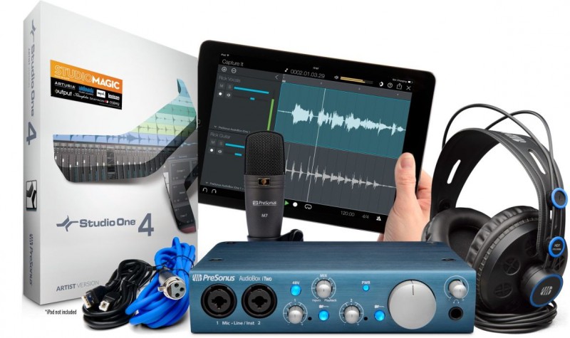 PreSonus AudioBox iTwo Recording Kit Bundle with HD7 Headphones & M7 Mic