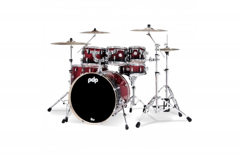 PDP CM7 Concept Maple Series 7-Piece Shell Pack Red to Black Fade Lacquer