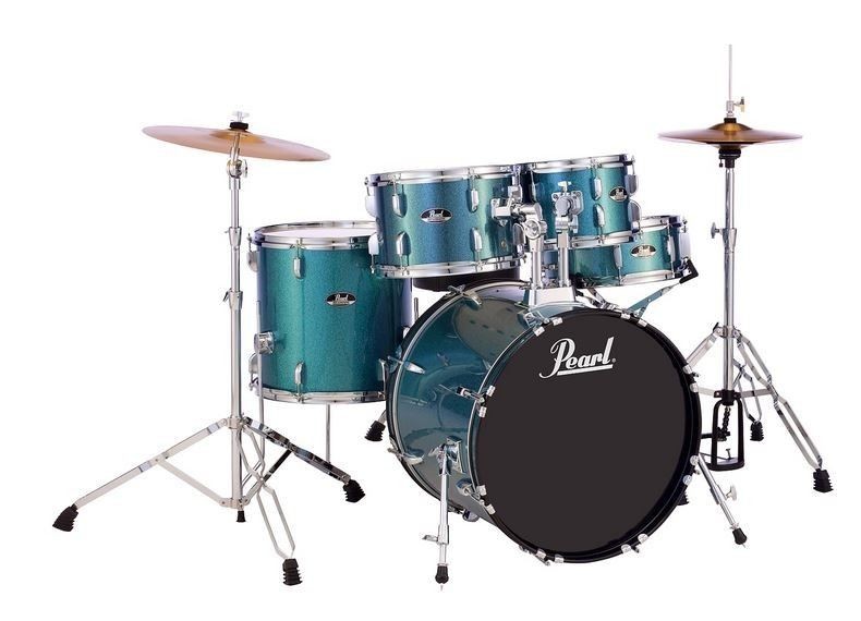 Pearl Roadshow 20" 5 Piece Fusion Drum Kit with Hardware and Cymbals Aqua Glitter