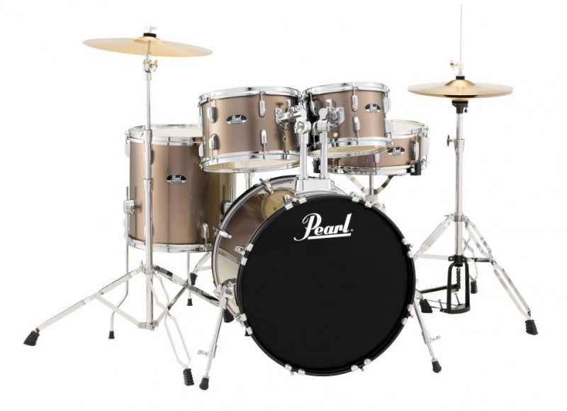 Pearl Roadshow 20" 5 Piece Fusion Drum Kit with Hardware and Cymbals Bronze Metallic