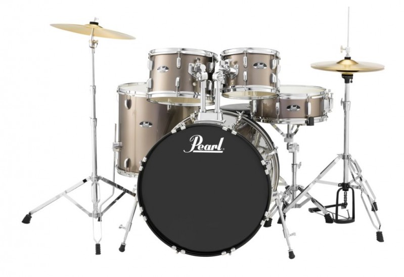 Pearl Roadshow 22" 5 Piece Fusion Plus Drum Kit with Hardware and Cymbals Bronze Metallic
