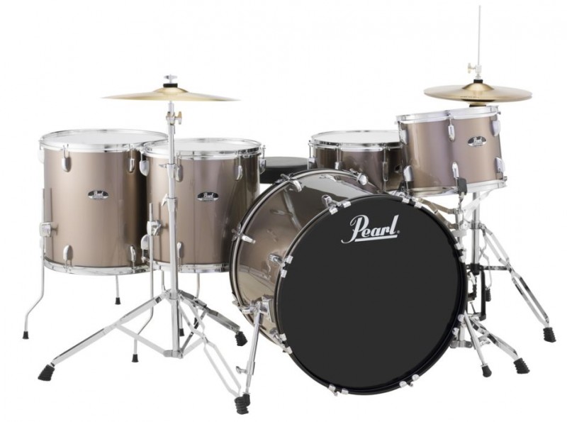 Pearl Roadshow 22" 5 Piece Rock Drum Kit with Hardware and Cymbals Bronze Metallic