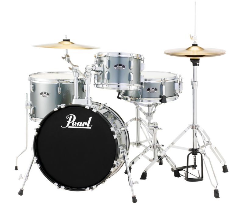 Pearl Roadshow 18" 4 Piece Drum Kit with Hardware and Cymbals Charcoal Metallic