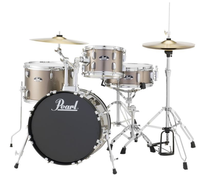 Pearl Roadshow 18" 4 Piece Drum Kit with Hardware and Cymbals Bronze Metallic