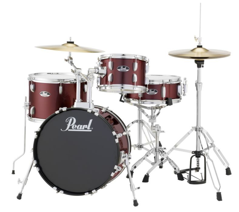 Pearl Roadshow 18" 4 Piece Drum Kit with Hardware and Cymbals Red Wine