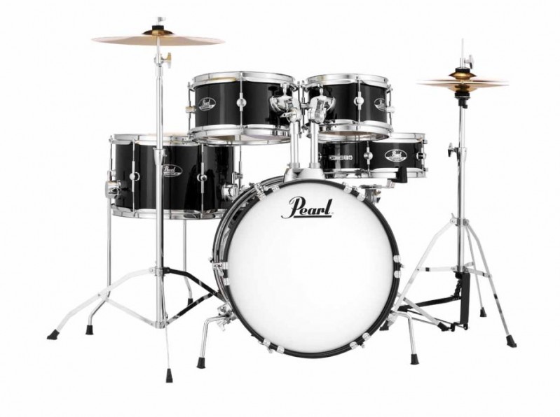 Pearl Roadshow Junior 5 Piece Drum Kit with Hardware and Cymbals Jet Black