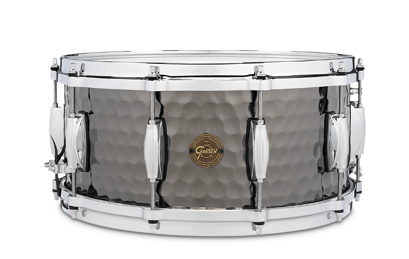 GRETSCH 14'X6.5' HAMMERED BLACK STEEL SNARE DRUM