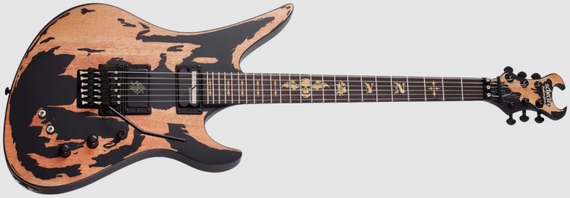 Schecter SCH1749 Synyster Custom-S Signature Guitar - Distressed Satin Black