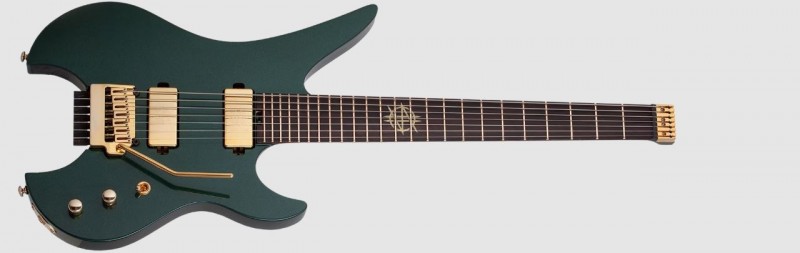 Schecter SCH2111 Synyster Gates Custom-7 TR Headless Signature Guitar - Oak Green Metallic