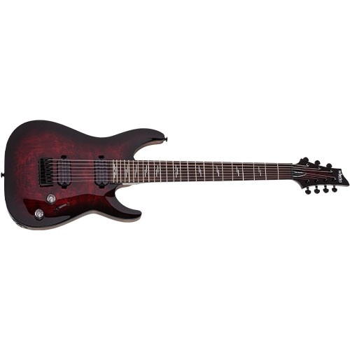 Schecter SCH2456 Omen Elite7 String Electric Guitar Black Cherry Burst