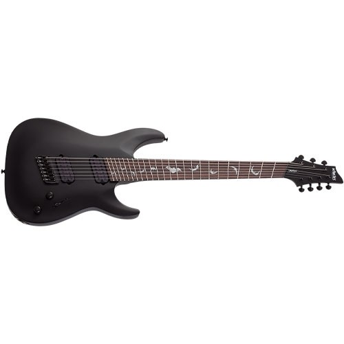 Schecter SCH2476 Damien-7 Multiscale Electric Guitar Satin Black