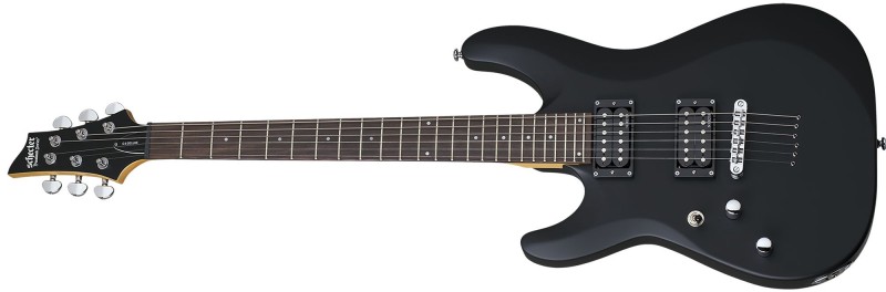 Schecter SCH433 C-6 Deluxe Left Handed Satin Black Electric Guitar