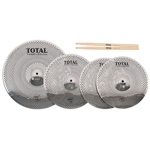 Total Percussion Low Volume Cymbal Set 13" Hats / 14" Crash / 18" Ride - SRC45