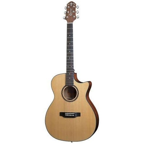 Crafter TE 6/N OM Cutaway Acoustic Electric Guitar with Hard Case