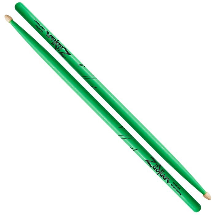 Zildjian Hickory 5A Acorn Neon Green Drumsticks