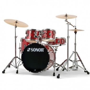 Sonor AQX Studio 5 Piece Drum Kit 20" with Hardware & Cymbals - Red Moon Sparkle