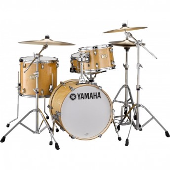 YAMAHA – STAGE CUSTOM BIRCH 4-PIECE BOP DRUM KIT W/ HW680 HARDWARE/PAISTE PST3 CYMBAL SET - NATURAL WOOD