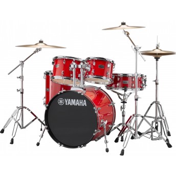 YAMAHA – RYDEEN 5 PIECE FUSION DRUM KIT WITH HARDWARE & CYMBALS – HOT RED
