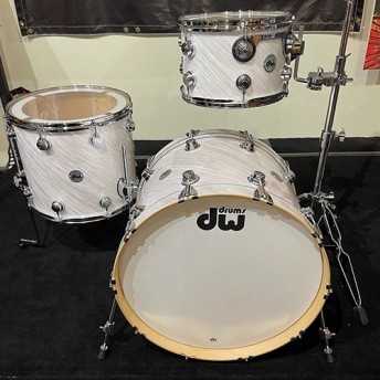 DW Collectors Maple 3 Piece Drum Shell Set Twisted White Satin Finish Ply