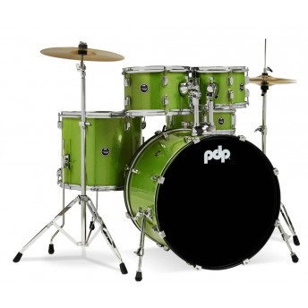 PDP CENTERstage 5pce Drum Kit w/Hardware and Cymbals - Electric Green Sparkle