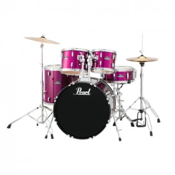 Pearl Roadshow 20" 5 Piece Fusion DrumKit with Hardware and Cymbals Pink Metallic