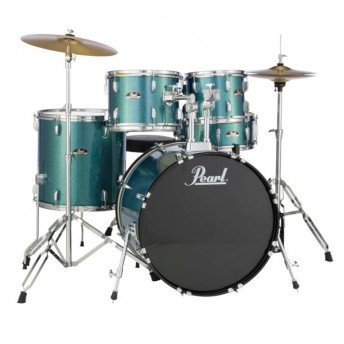 Pearl Roadshow 22" 5 Piece Fusion Plus Drum Kit with Hardware and Cymbals Aqua Glitter