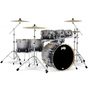 PDP CM7 Concept Maple Series 7-Piece Shell Pack Silver to Black Fade Lacquer