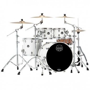 Mapex Saturn Rock Fast 4 Piece Drum Kit Shell Set - Satin White (RM)